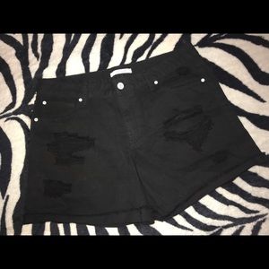 Refuge ripped black high waisted shorts